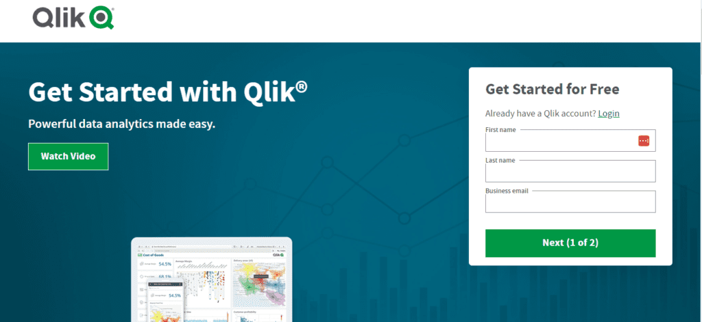 Qlik KPI Dashboard Homepage: Visualizing Key Performance Indicators