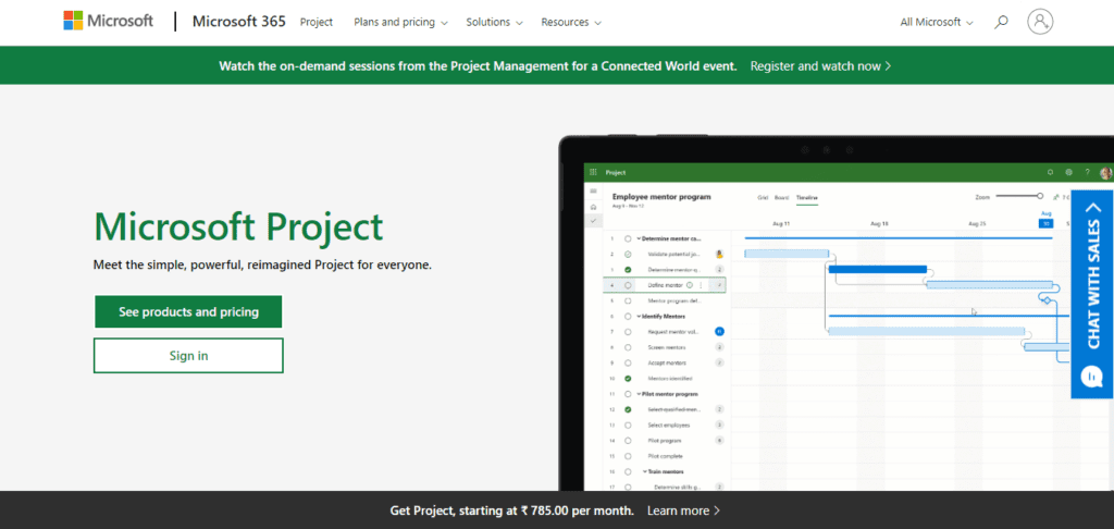 Microsoft project - The project management tool
